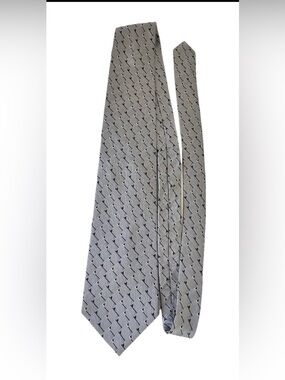 BELISI MEN'S  TIE  100% SILK Handmade Gray Black Pattern